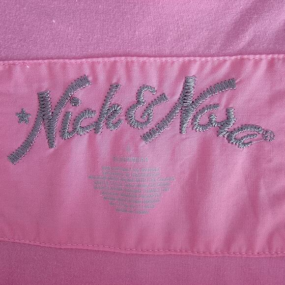 Nick & Nora Pink Short Sleeve Pajama Top Sleepwear Sz L Casual Loungewear Y2K - Picture 4 of 7